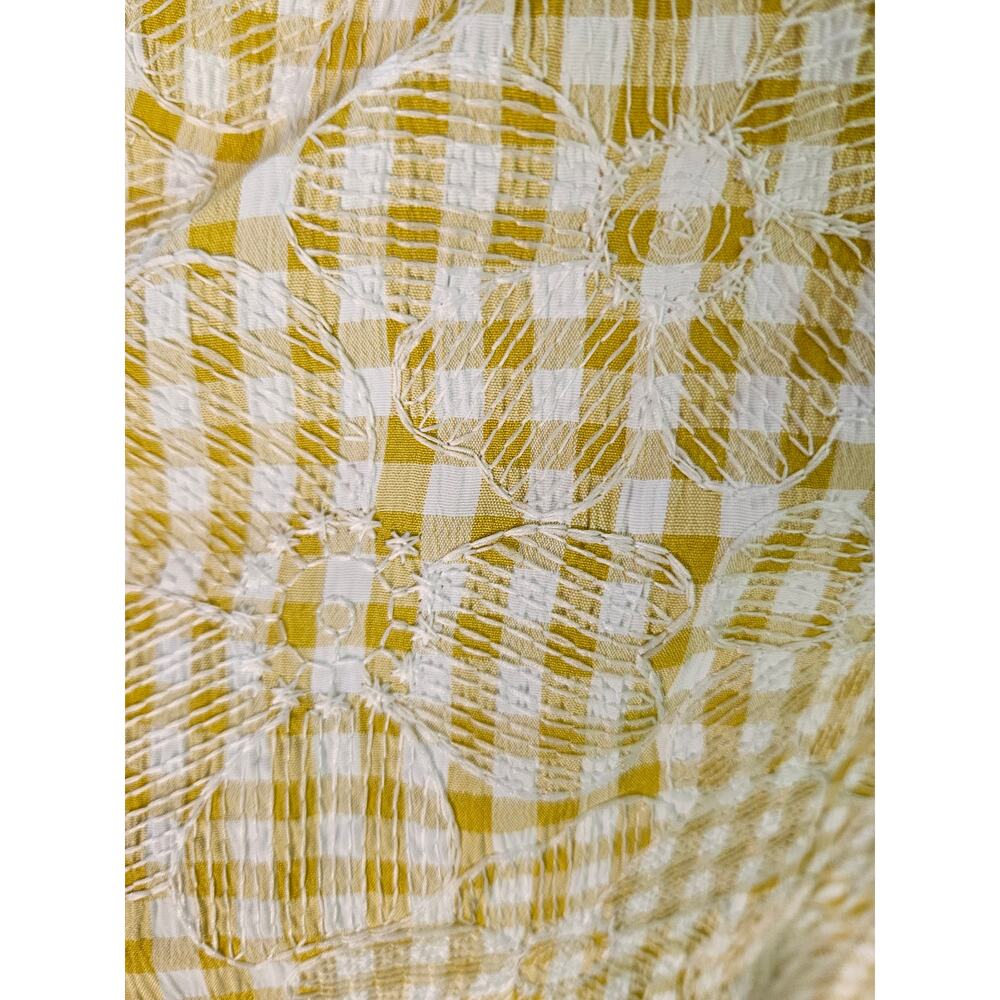 En Saison Embroidered Kanika Mini Dress Sz M Yellow White Daisy Floral - Picture 5 of 9